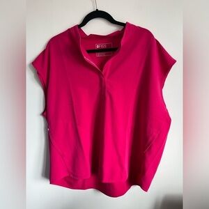 Figs Women Rafaela Oversized Scrub Nursing Uniform Top - Hot Pink - XXL